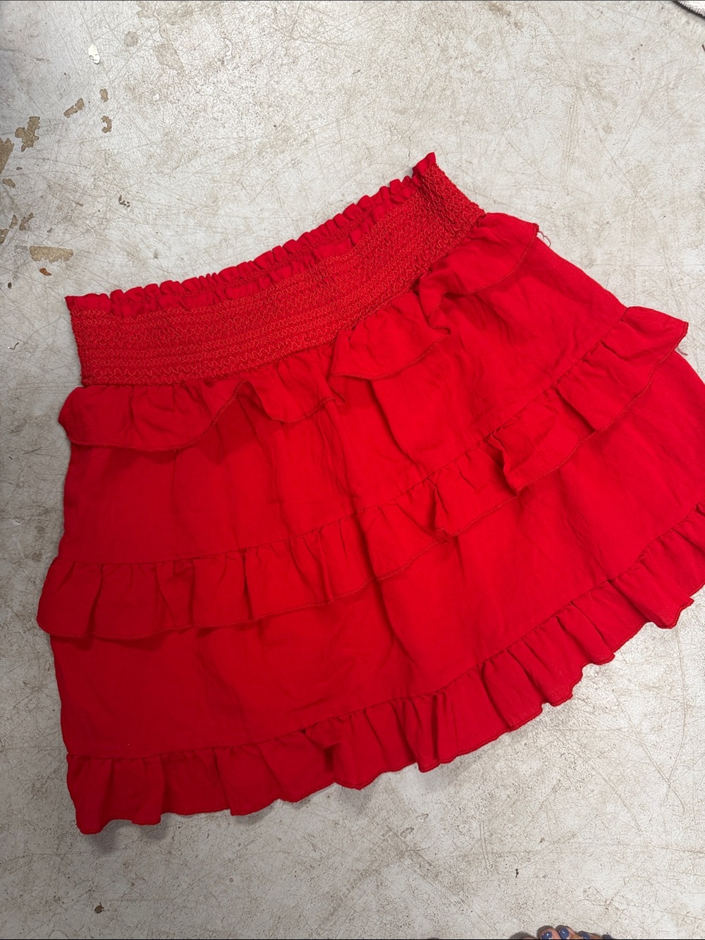 Women’s Red Ruffle Tiered Skirt LUSH - Size Large BRAND NEW Red Stretch Skirt